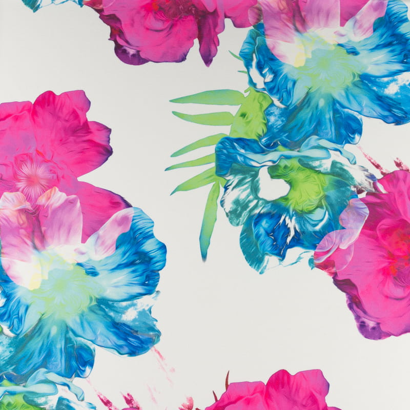 Tkanina krepa wzór kwiaty kolor ecru