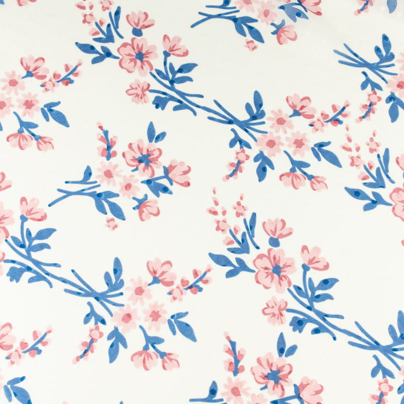 Tkanina Szyfon w kwiaty kolor ecru