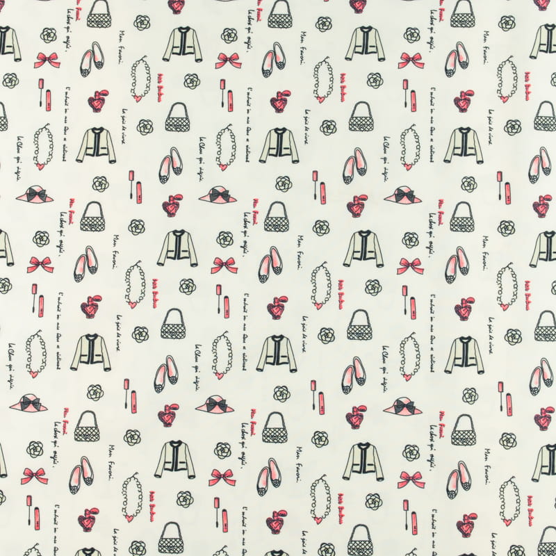 Tkanina silki wzór części garderoby kolor biały