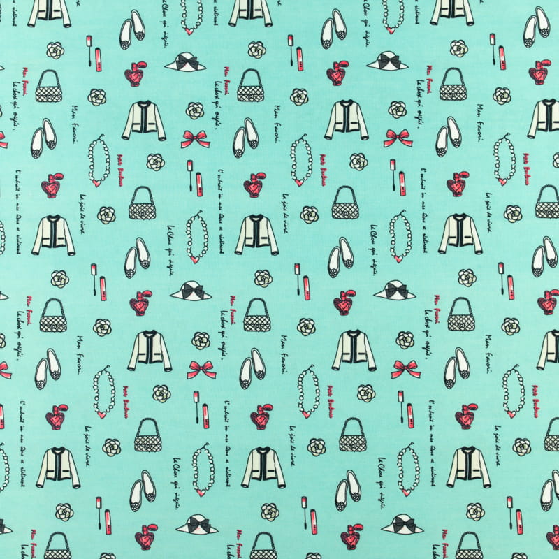 Tkanina silki wzór części garderoby kolor ciemny miętowy