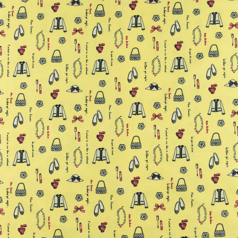 Tkanina silki wzór części garderoby kolor żółty