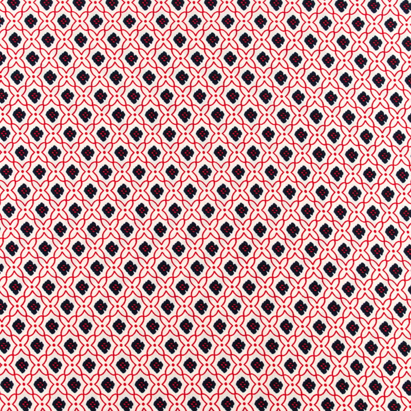 Tkanina silki wzór orientalny czerwony