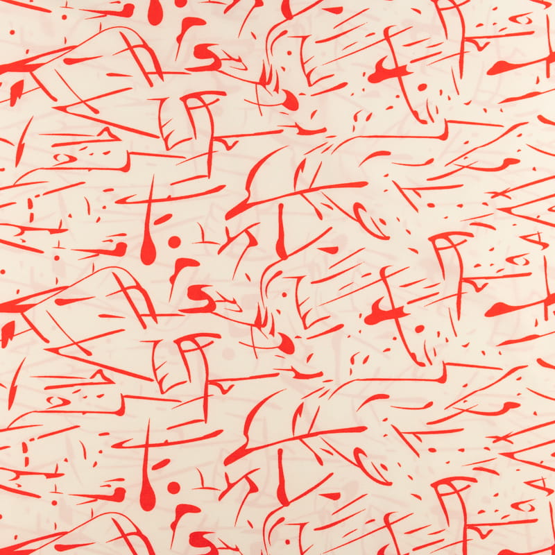 Tkanina silki wzór czerwony splash