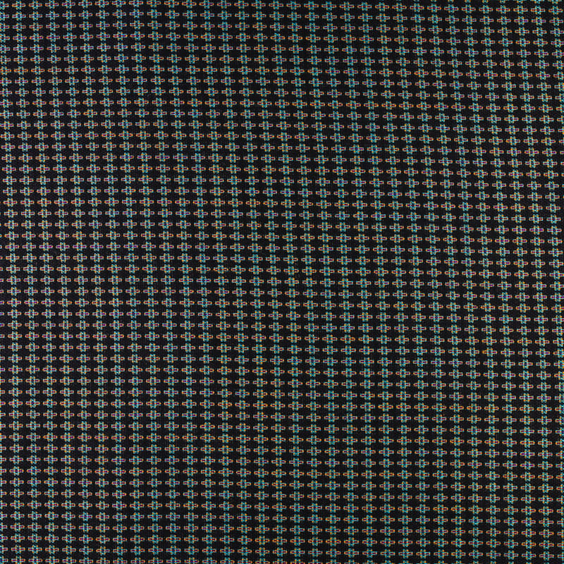 Tkanina Kostiumowa wzór małe krzyżyki kolor ciemny brązowy