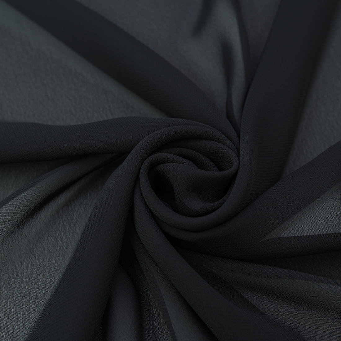 Tkaniny Szyfon materiał kolor czarny