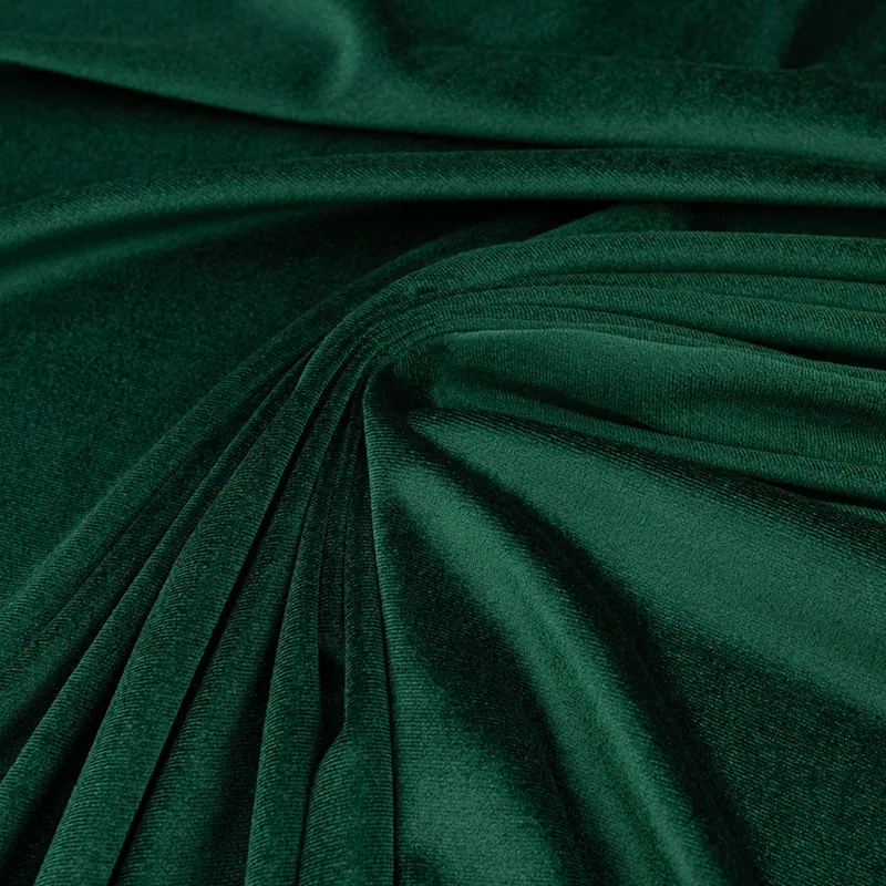 Dzianina Welur Cuba - Butelkowa zieleń