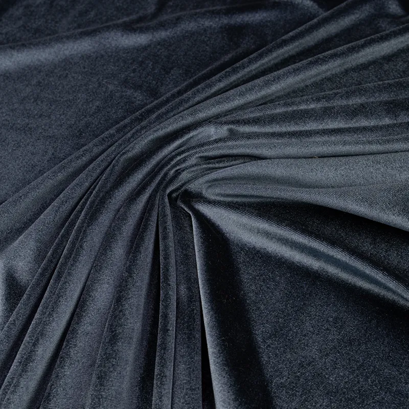 Dzianina Welur Cuba - Grafitowy