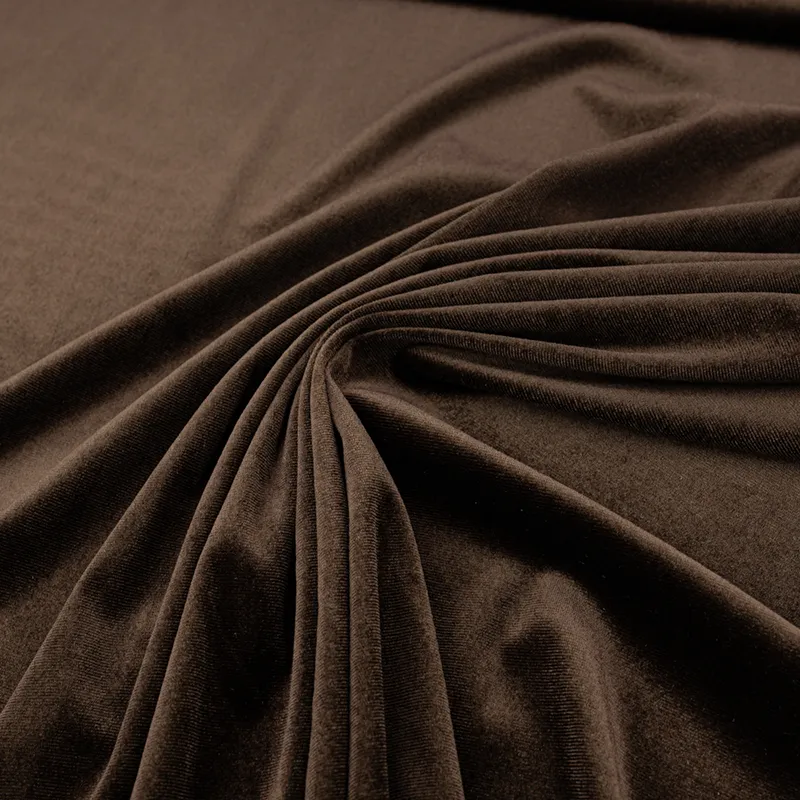 Dzianina Welur Cuba - Brązowy