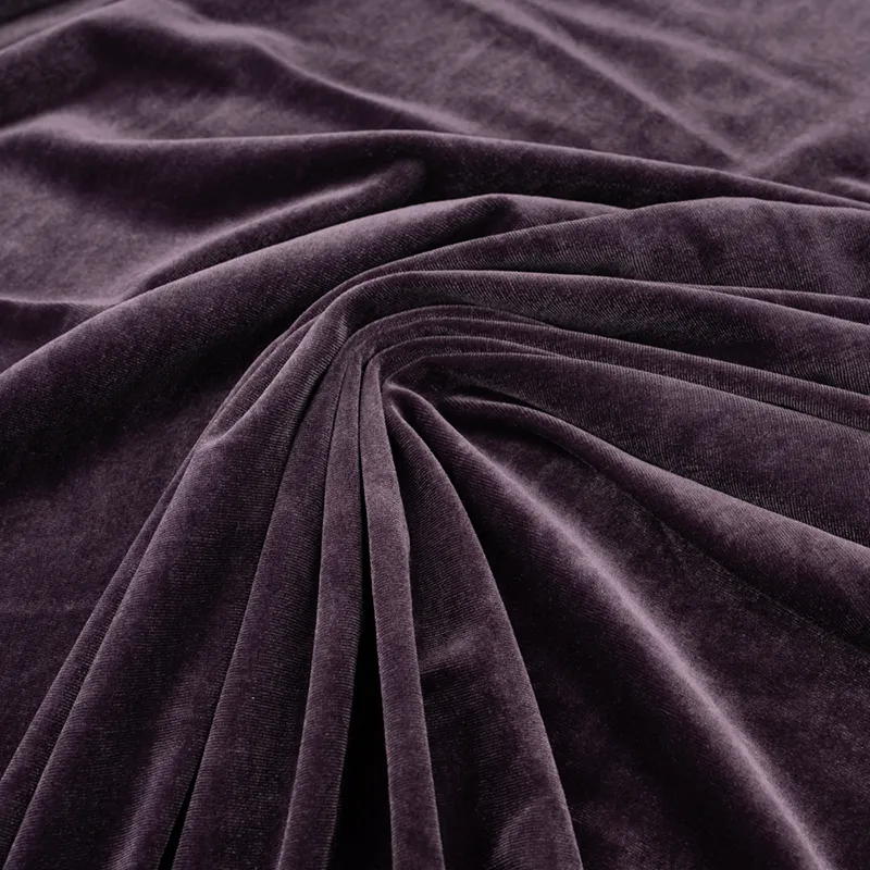 Dzianina Welur Cuba - Fioletowy