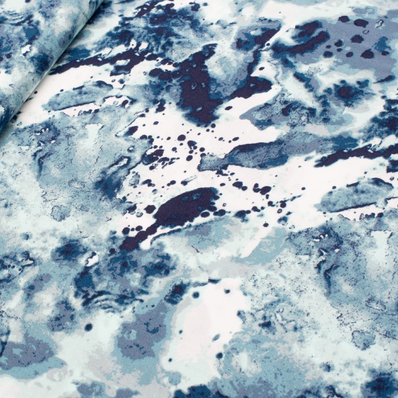 Tkanina wiskoza tie dye granatowy