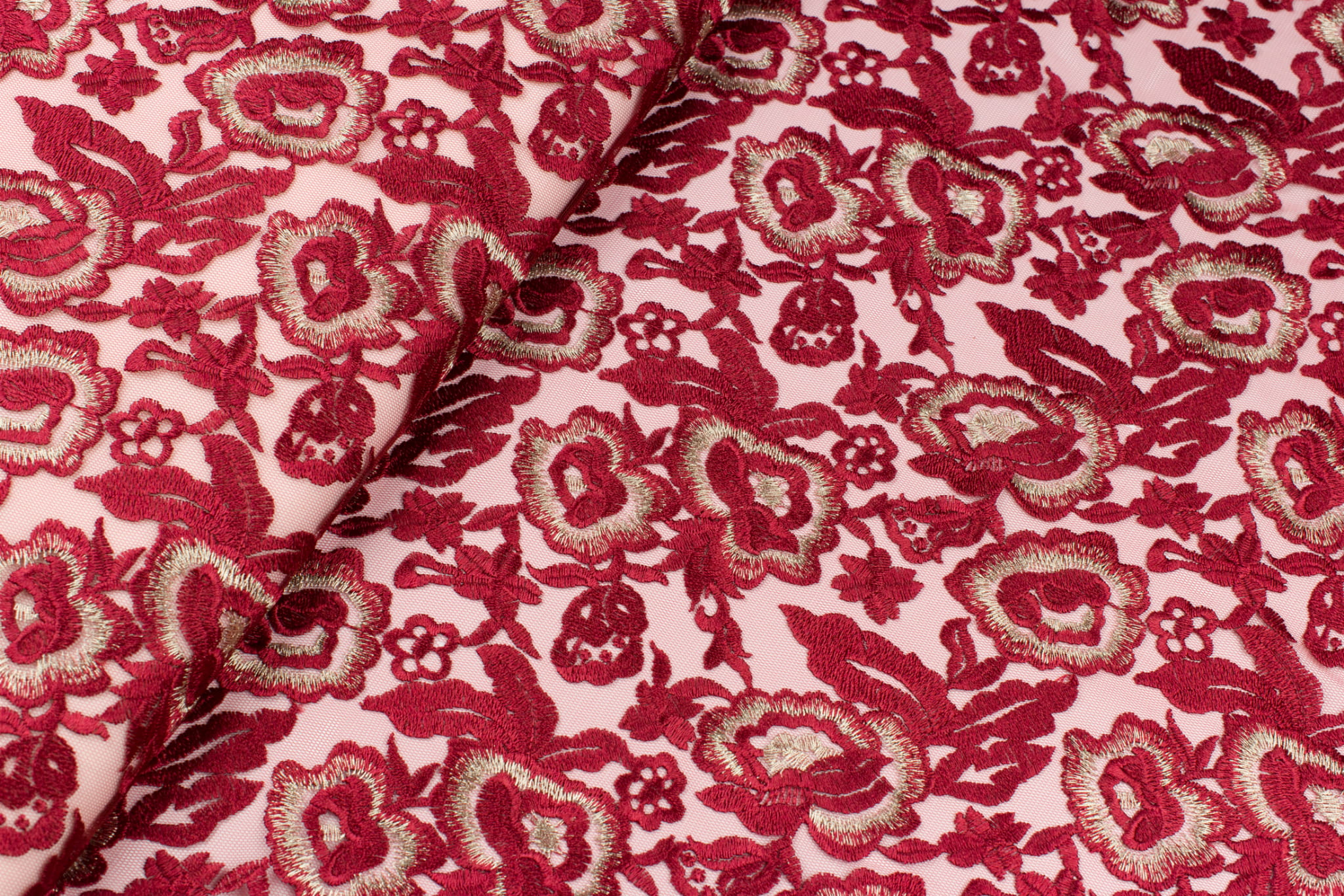 Koronka stabilna wzór kwiaty winny mieniąca nitka