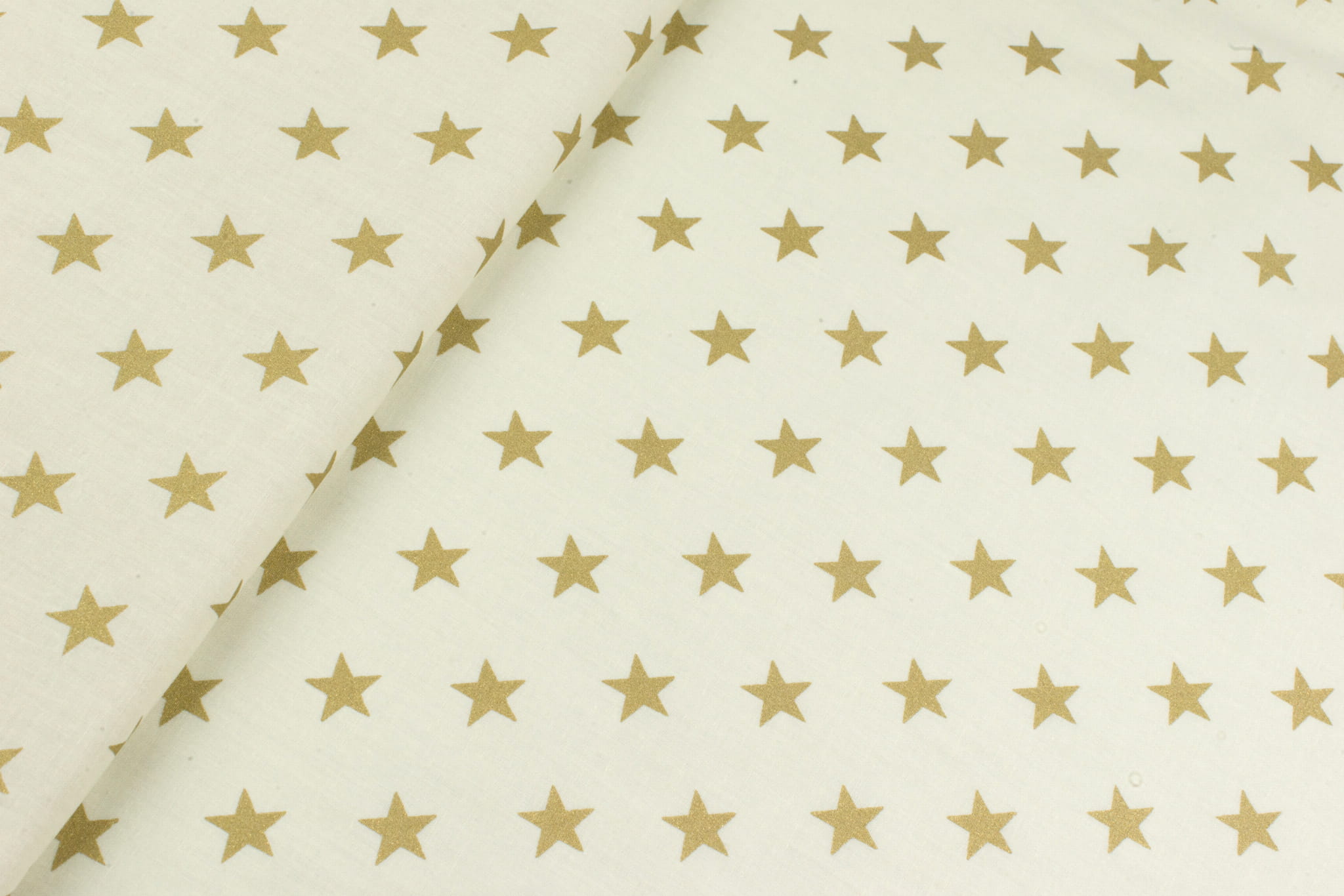Tkanina popelina wzór gwiazdki na ecru tle