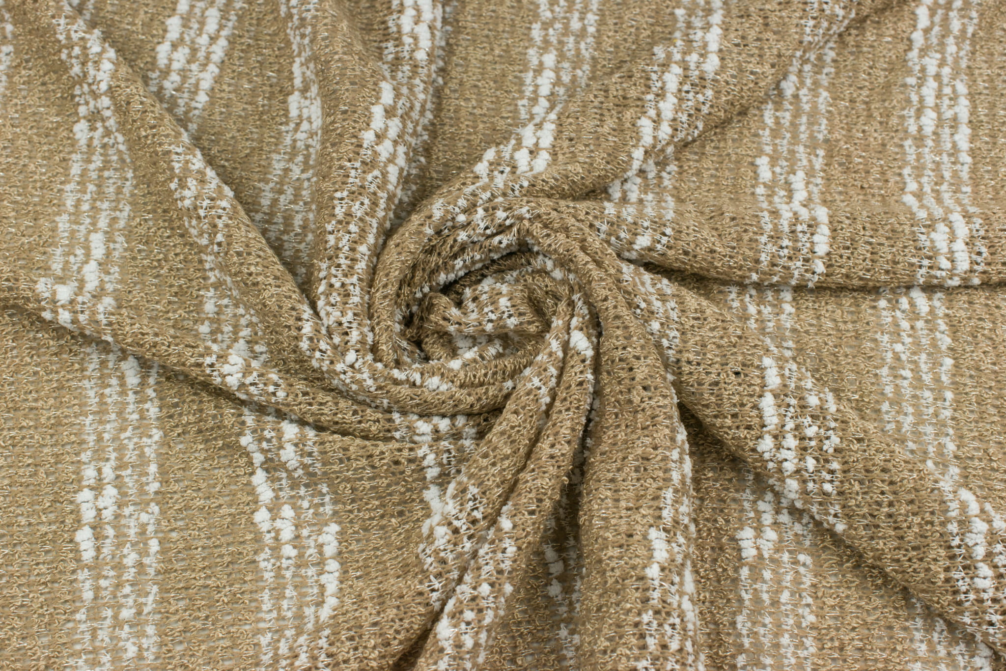 Dzianina swetrowa kolor beżowy / brązowy