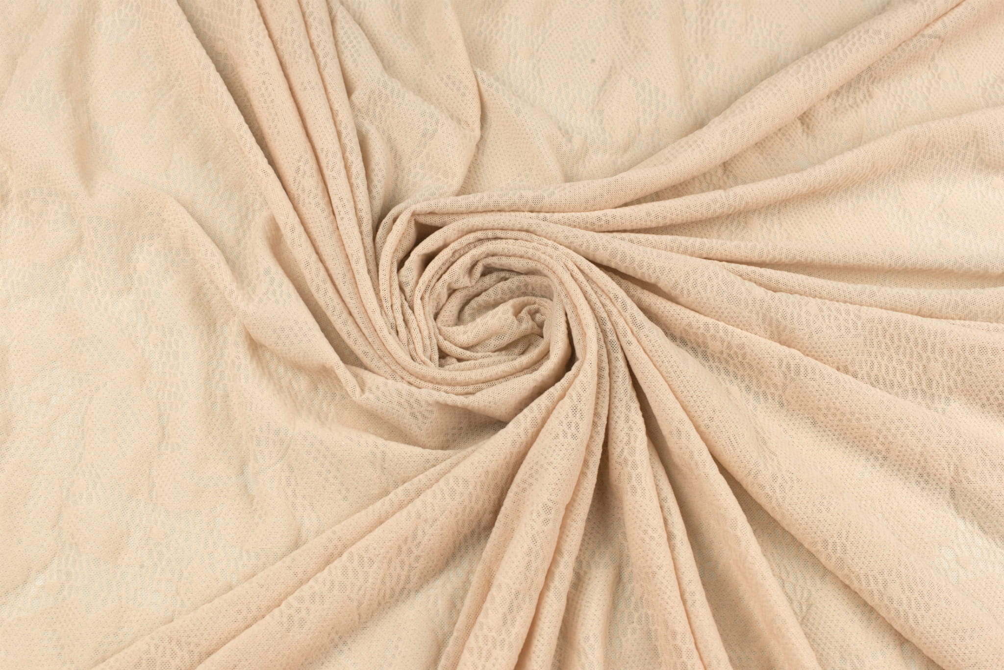 Koronka siatka elastyczna flok kwiaty kolor beżowy