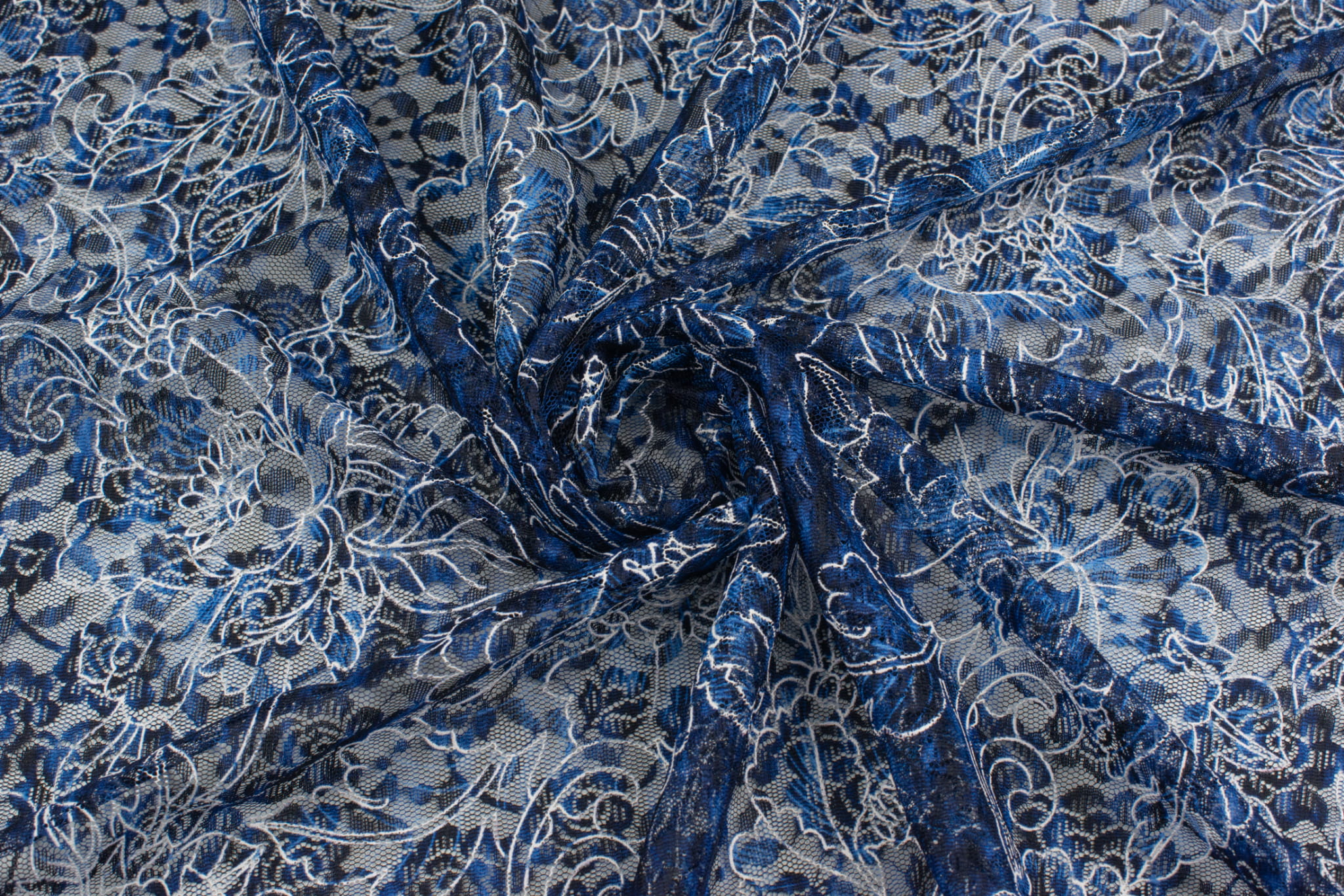 Koronka stabilna janet kolor granatowy / biały