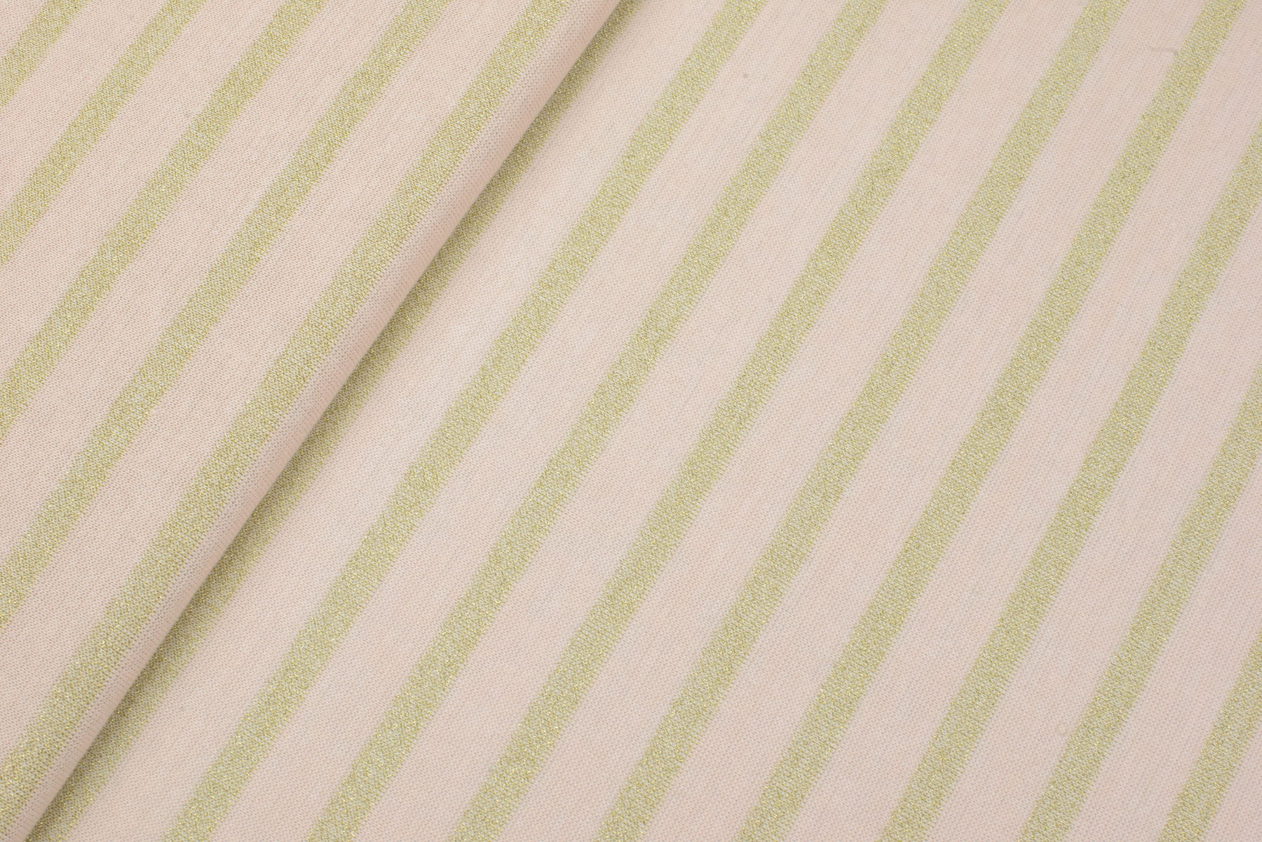 Dzianina swetrowa paski lureks kolor jasno beżowy