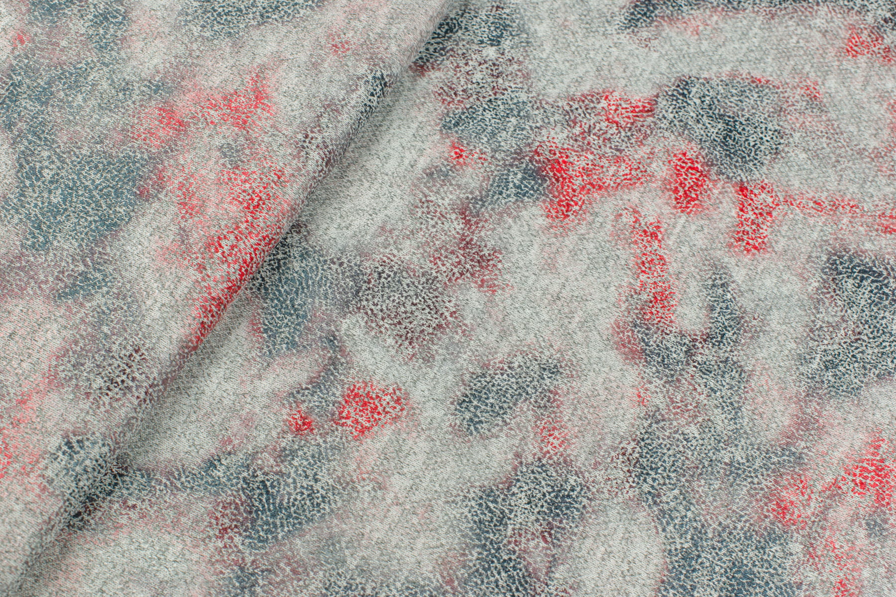 Dzianina swetrowa wzór drukowany czerwony/ szary