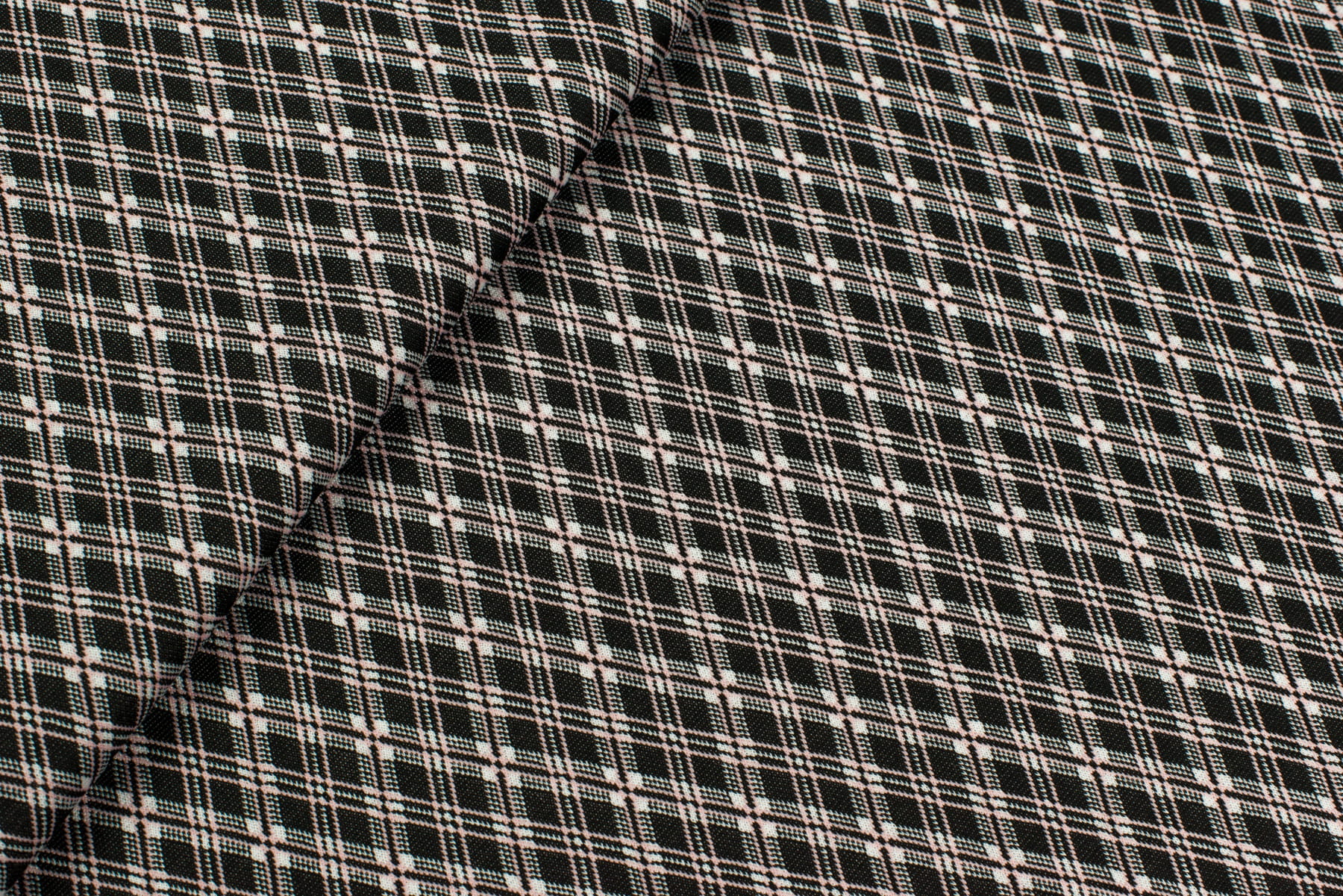 Dzianina swetrowa wzór krata kolor czarny