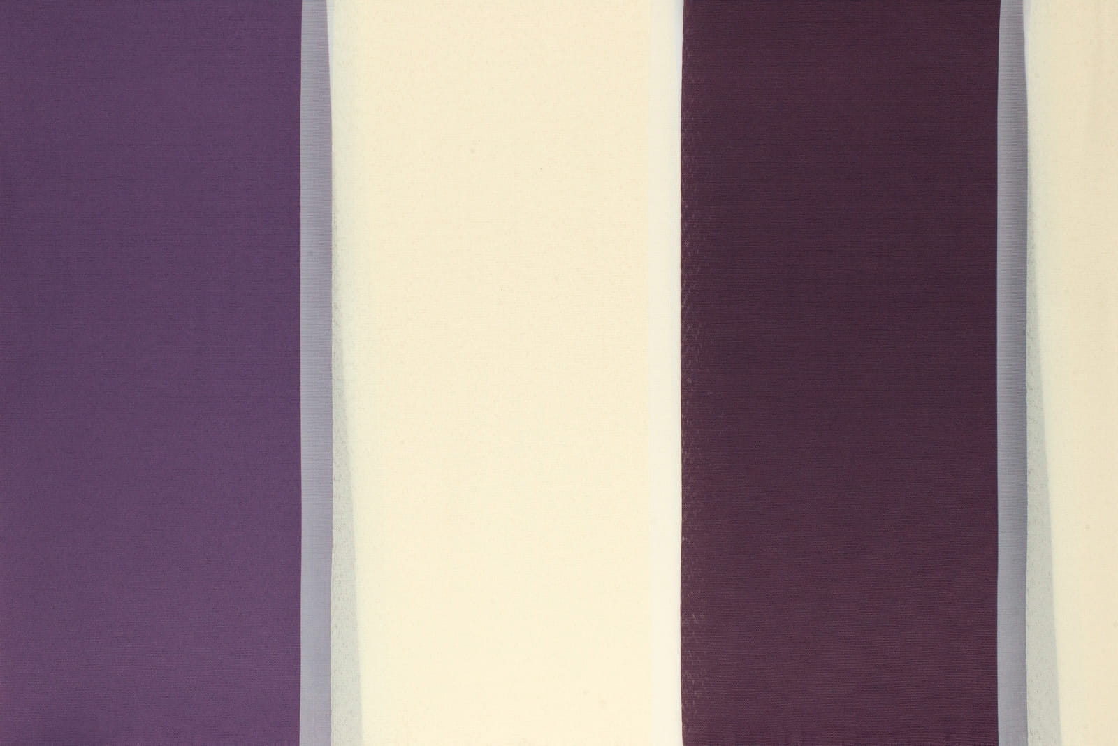 Tkanina dekoracyjna na zasłony wzór pasy, odcienie fioletu i ecru