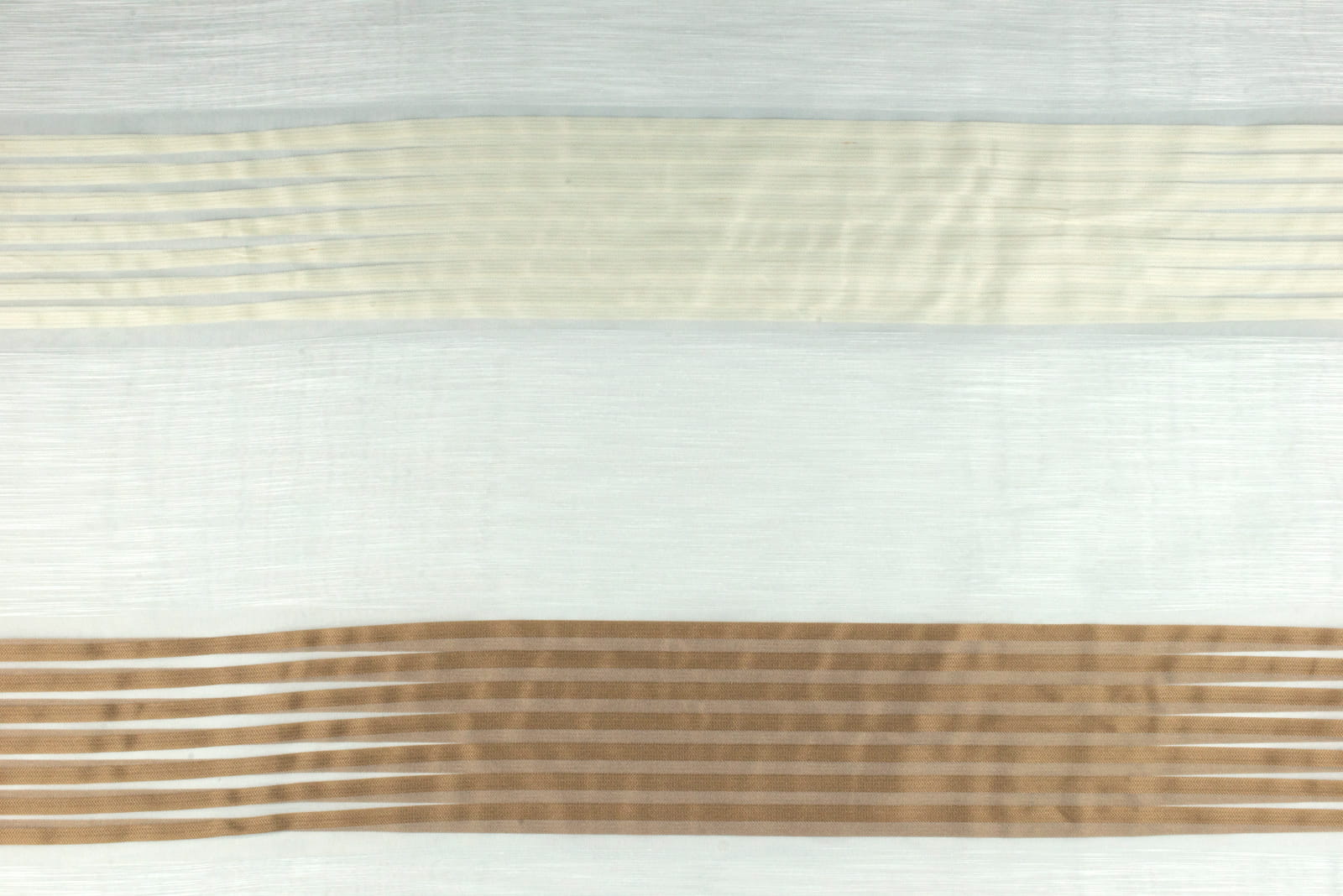 Tkanina na firany paski kolor brązowy i beżowy