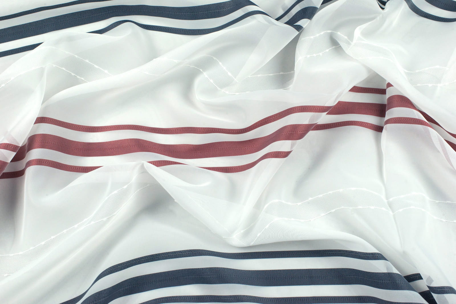 Tkanina na firany paski kolor grafitowy i kremowy