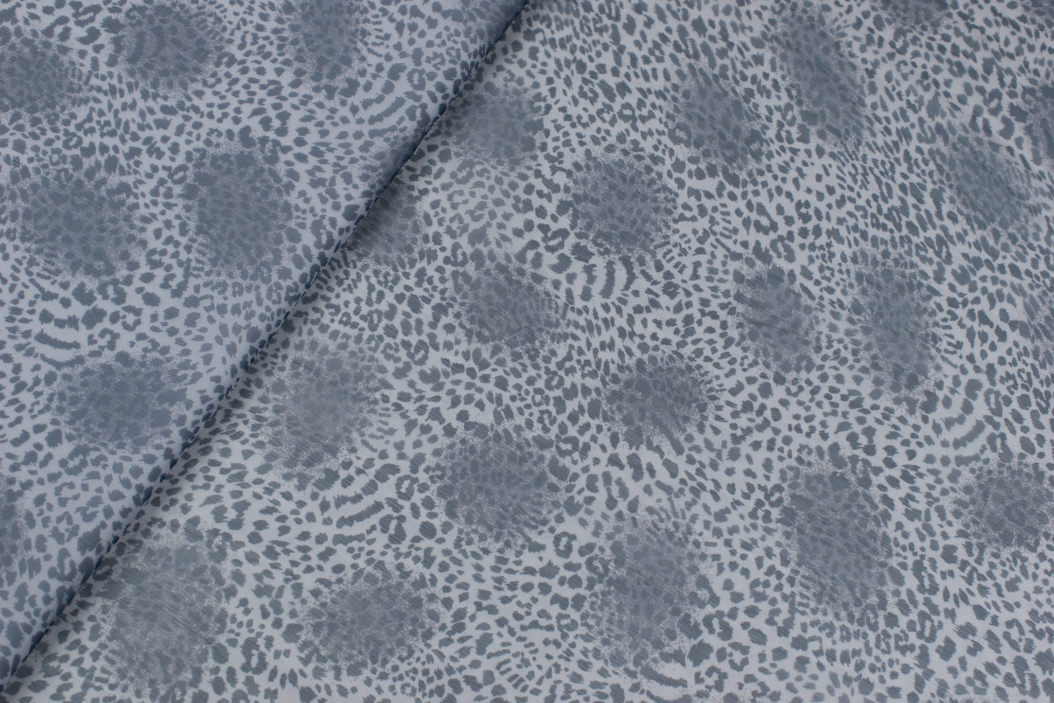 Tkanina szyfon wzór panterka odcienie szarości