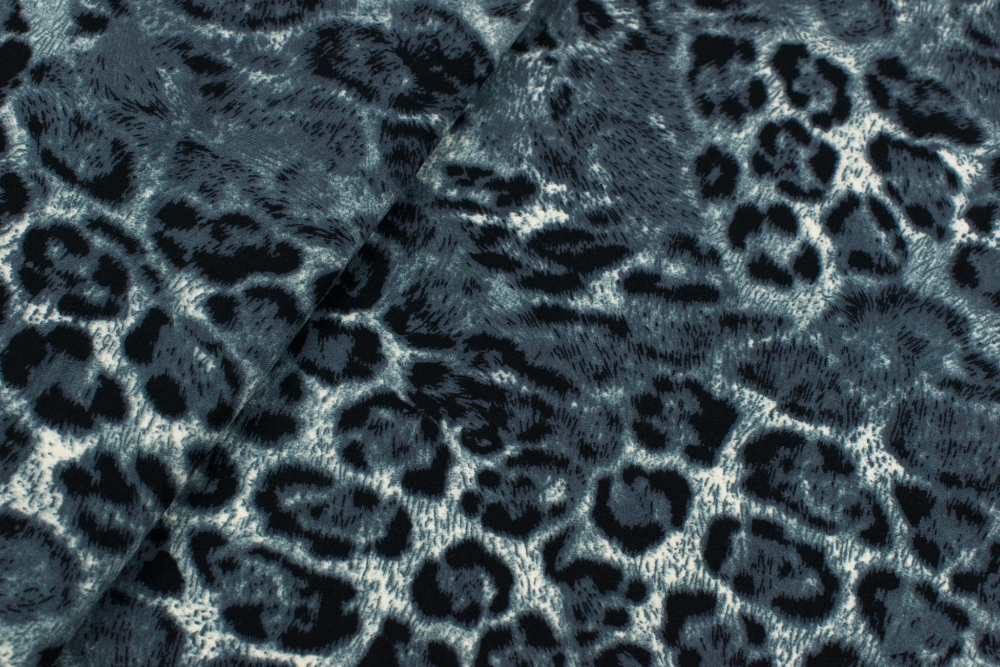 Tkanina milano krepa wzór panterka czarny/grafitowy