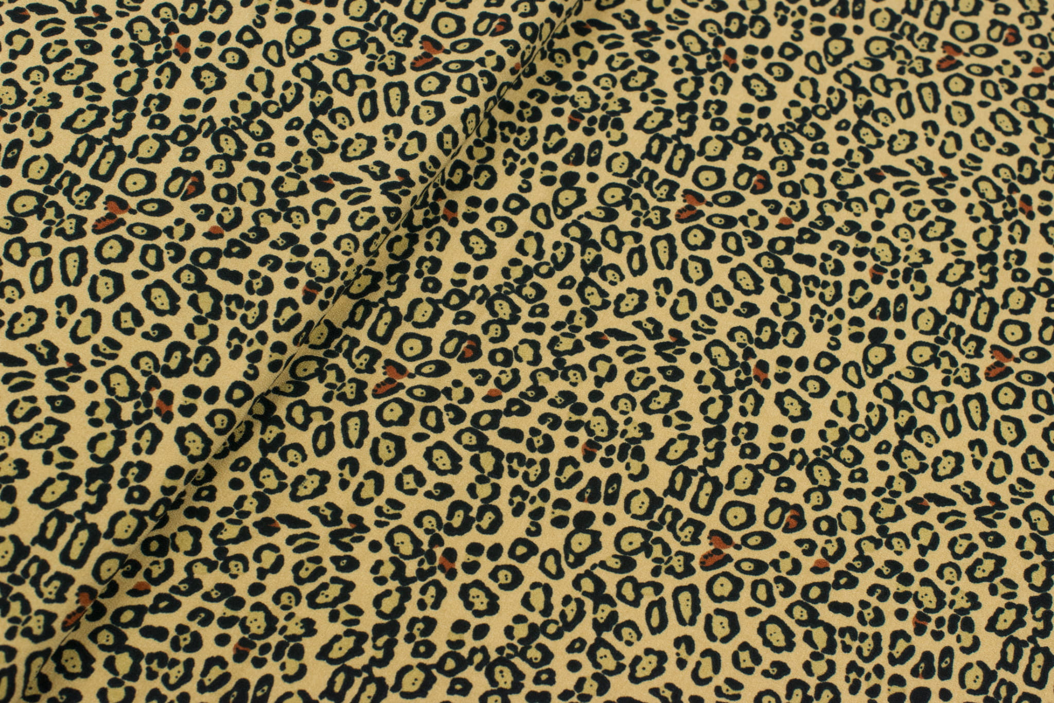 Tkanina milano krepa wzór panterka kolor kamelowy