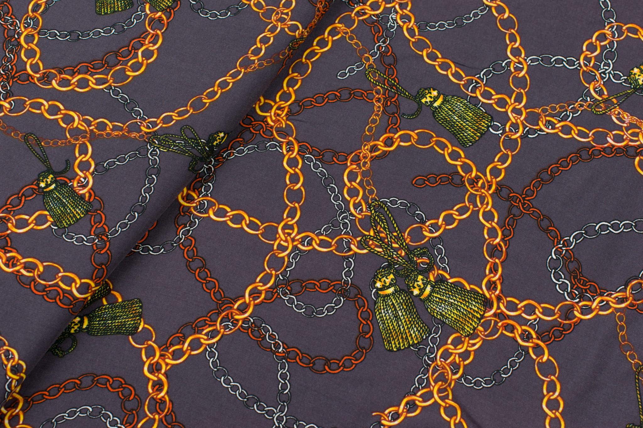 Wiskoza wzór łańcuchy, tło grafitowe